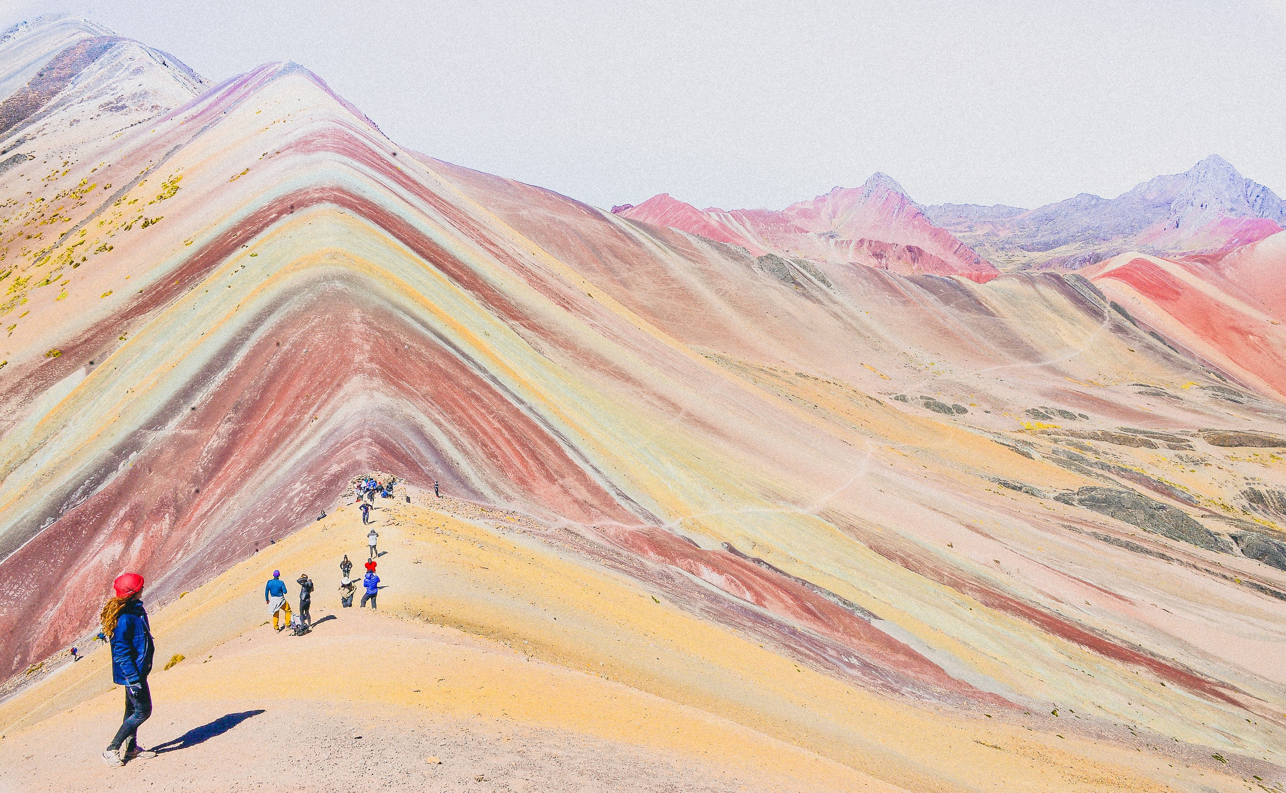 Students hiking in the Rainbow mountains.