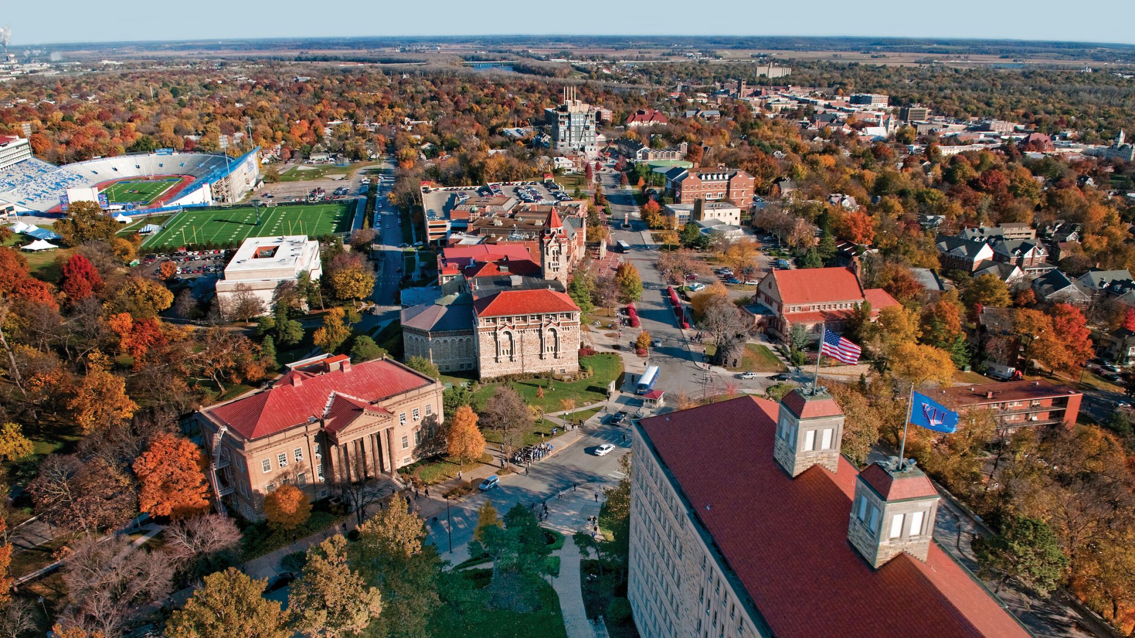 university of kansas campus aerial