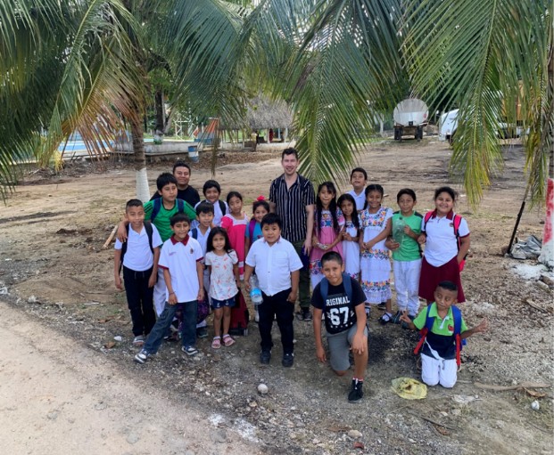 Students form the school Javier Rojo Gomez in the indigenous community of Pozo Pirata, Yucatan, Mexico